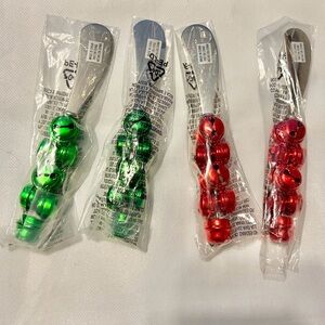Set of 4-Sleigh Bell / Jingle Bell Holiday Cheese Spreaders-NWT